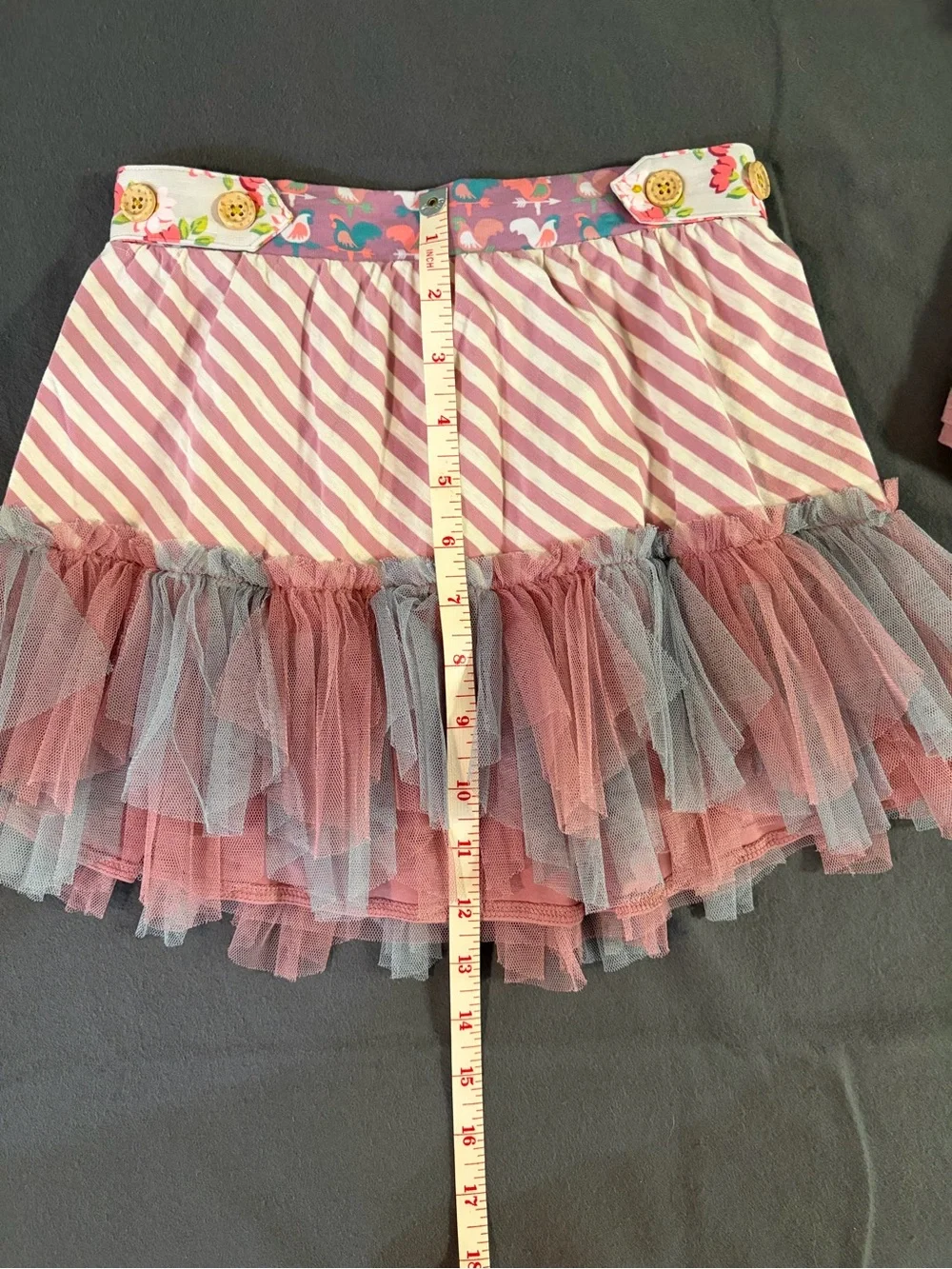 Matilda Jane Pink and Blue Layered Tulle Stripe Skirt Set